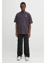 Bavlněné tričko The North Face Redbox pánské, šedá barva, s aplikací, NF0A8EG50SA1