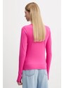 Tričko s dlouhým rukávem Pangaia Cotton-Stretch Long-Sleeved Top růžová barva, 10002429