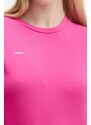 Tričko s dlouhým rukávem Pangaia Cotton-Stretch Long-Sleeved Top růžová barva, 10002429