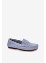 Big Star Shoes Dámské mokasíny z broušené kůže Big Star – modré