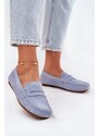 Big Star Shoes Dámské mokasíny z broušené kůže Big Star – modré