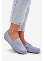 Big Star Shoes Dámské mokasíny z broušené kůže Big Star – modré