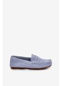 Big Star Shoes Dámské mokasíny z broušené kůže Big Star – modré