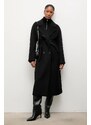 Vlněný kabát Answear.LAB černá barva, přechodný, dvouřadový