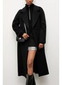 Vlněný kabát Answear.LAB černá barva, přechodný, dvouřadový