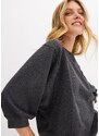 bonprix Oversize mikina z čisté bavlny Šedá