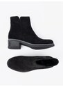 Módní dámské černé kotníkové boty na pohodlném podpatku