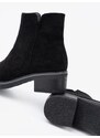 Módní dámské černé kotníkové boty na pohodlném podpatku