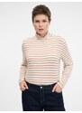 Béžové dámské pruhované tričko s dlouhým rukávem ORSAY - Dámské