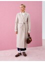 Sinsay - Kabát s páskem k uvázání - béžová