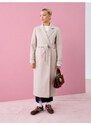 Sinsay - Kabát s páskem k uvázání - béžová