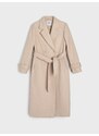 Sinsay - Kabát s páskem k uvázání - béžová