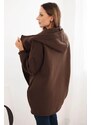 Kesi Włoski Dámská mMikina s kapucí a asymetrickým zipem hnědá