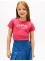 TOMMY HILFIGER Tričko jasně červená / stříbrná