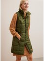bonprix Dlouhá vesta se stojáčkem Zelená