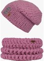 DOKE Set pletená čepice B lilac