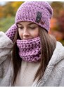 DOKE Set pletená čepice B lilac