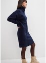 bonprix Pletené šaty s ozdobným švem Modrá