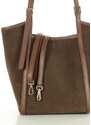 MARCO MAZZINI Hnědá prostorná kožená shopper kabelka