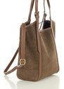 MARCO MAZZINI Hnědá prostorná kožená shopper kabelka