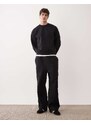 ARKET mix and match straight leg jogger in black in scuba-style fabric