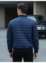 Dstreet Prošívaná pánská bunda bomber v modré barvě