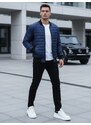 Dstreet Prošívaná pánská bunda bomber v modré barvě