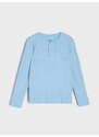 Sinsay - Bavlněné tričko s dlouhými rukávy - modrá