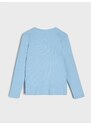 Sinsay - Bavlněné tričko s dlouhými rukávy - modrá