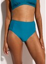 bonprix Bikinové kalhotky s vysokým pasem a vysoko vykrojeným střihem modrá Žena