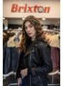 Dámská Kožená Bunda Křivák Classic Brixton Černá