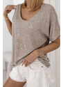 Fashionweek Dámská halenka s krátkým rukávem a lesklým efektem UB-ANTIGA