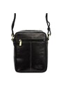 Pánská kožená taška přes rameno Peterson PTN TB-117-COM černá