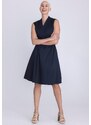 TUZZI ESSENTIALS dámské šaty tmavě modré s páskem
