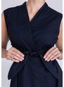 TUZZI ESSENTIALS dámské šaty tmavě modré s páskem