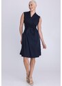 TUZZI ESSENTIALS dámské šaty tmavě modré s páskem