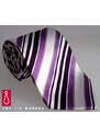Fialovobílá hedvábná kravata Beytnur 43-1