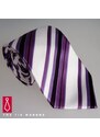 Beytnur Hedvábná kravata fialovo bílá 6-8