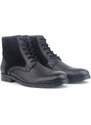 Černé pánské kožené šněrovací boty Paolo Vandini