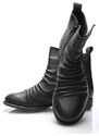 Černé kožené kotníkové boty Online Shoes