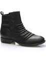 Černé kožené kotníkové boty Online Shoes