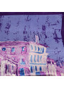 Šátek saténový 63sk011-33.23 - fialový, město