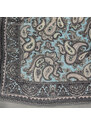 Šátek saténový - šedo-modrý, paisley