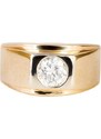 A-diamond.eu jewels Pánský zlatý prsten s přírodním diamantem 1 karát