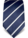 Tmavě modrá kravata Vincenzo Boretti 22005 - bílý proužek