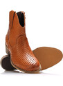 Hnědé kožené kovbojské boty Online Shoes