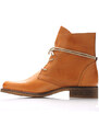 Světle hnědé kožené boty s tkaničkami Online Shoes