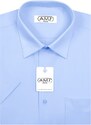 Pánská košile AMJ jednobarevná JK046, azurová, krátký rukáv