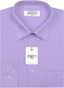 Pánská košile AMJ jednobarevná JDP062, světle fialová, dlouhý rukáv, prodloužená délka