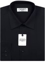 Pánská košile AMJ jednobarevná JDS017, černá, dlouhý rukáv, slim fit